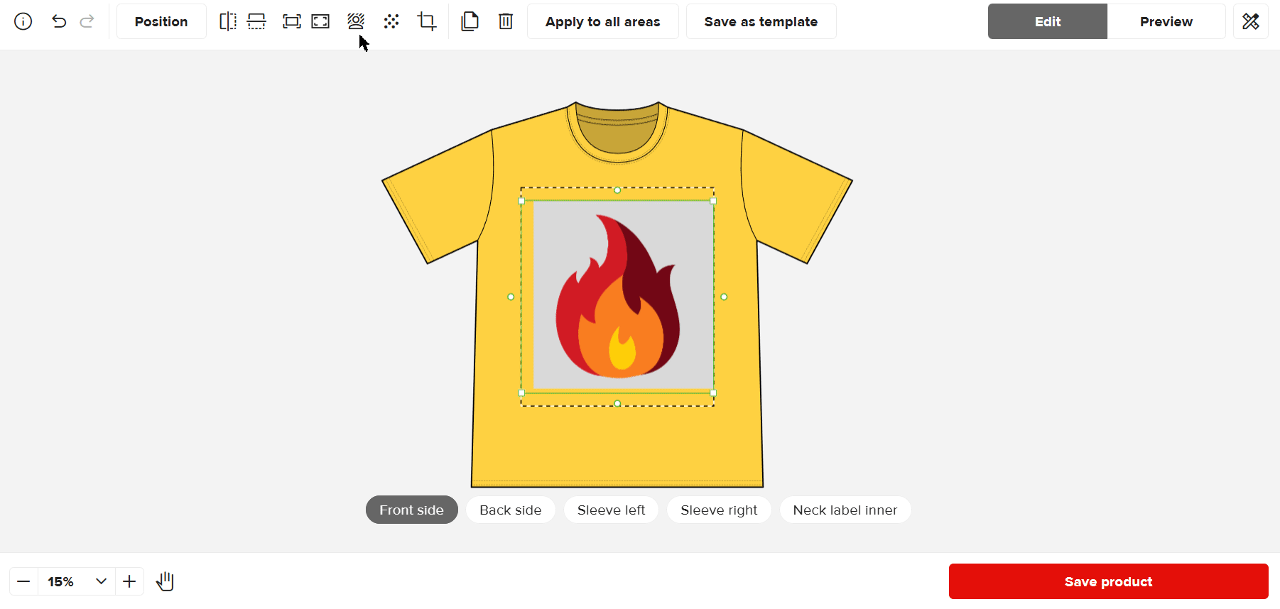 Gif showcasing the background removal tool in the Design Maker. 