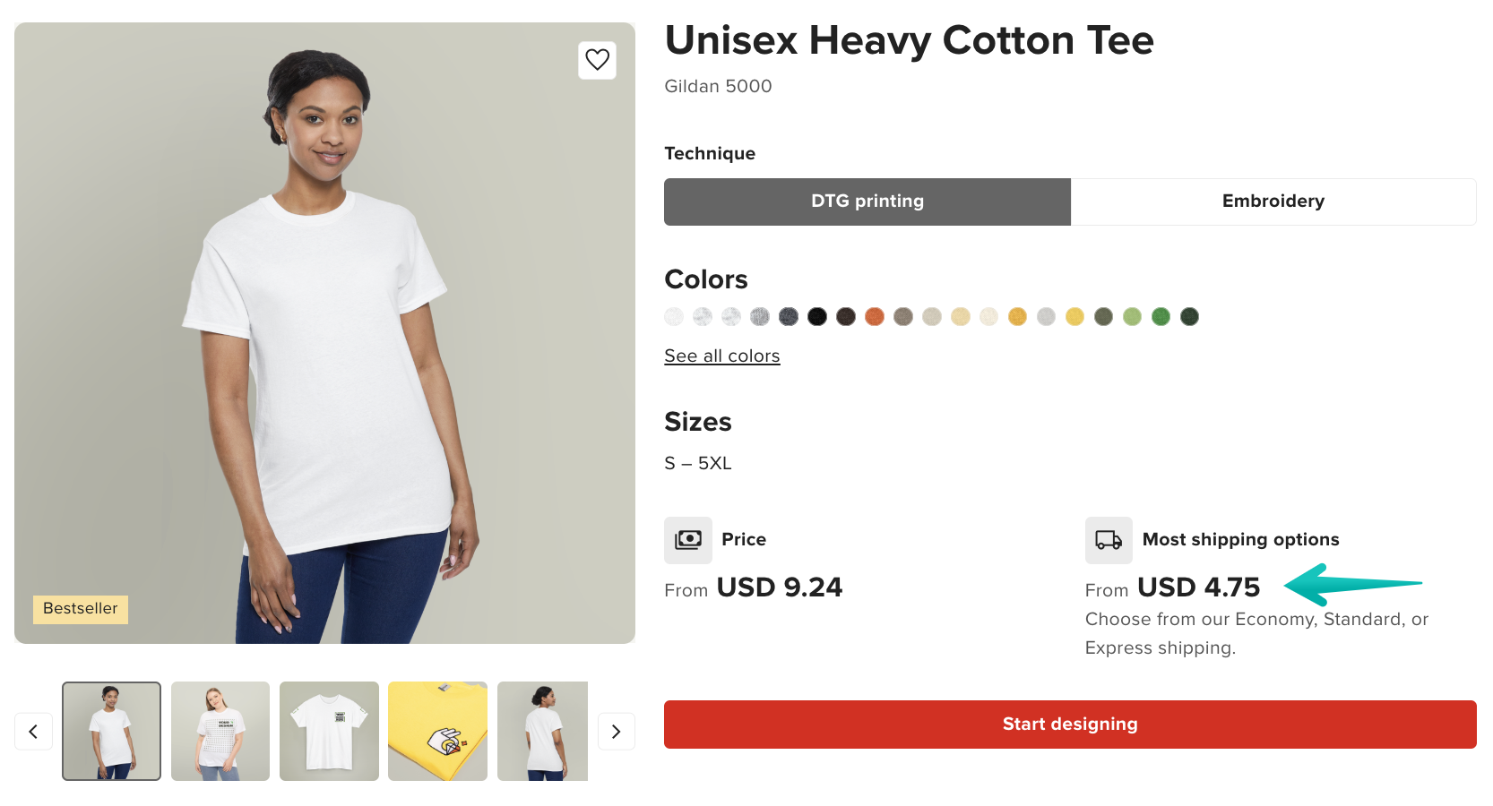 The shipping cost can be seen in the product page.